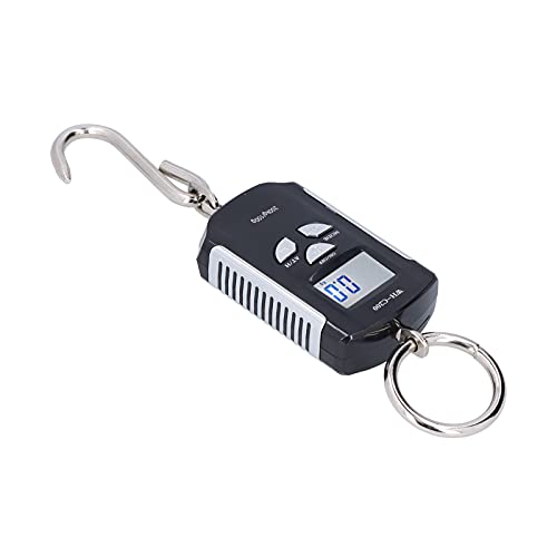 Spacnana Báscula de Grúa de 200 Kg, Báscula de Gancho Electrónica Portátil, Medición de Peso Precisa para Equipaje, Compras, Pesca (Plata Negro)