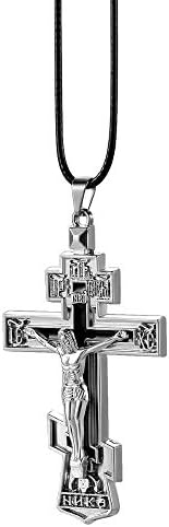 DeemoShop Charms Metal Jesus Crucifix Cross Car Rearview Mirror Decoration Hanging Pendant Automobiles Decor Ornaments Accessories Gifts