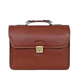 Alta calidad Hexagona Republique, Paris – Mochila para Hombre – Colección República – Marrón – Piel de Vacuno Vegetal – Llevado a Mano – Portadocumentos – Toalla Bolso de Negocios, L : 37,5 x h : 27 x P : 13 cm