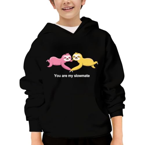 You Are My Slowmate Funny Sloth Retro Hoodies for Teen Girls Boys Lightweight Kangaroo Pocket Sweatshirt