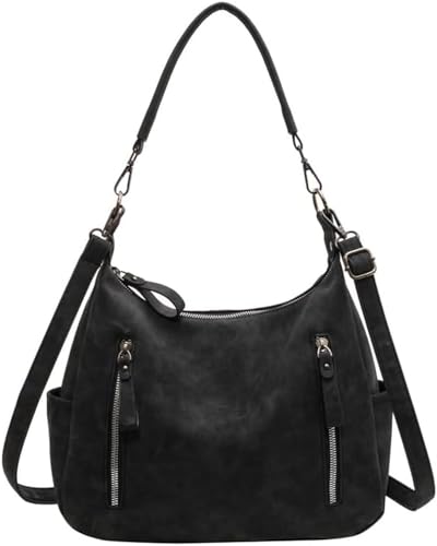 Bolso Hobo Vintage con Gran Capacidad y Múltiples Bolsillos