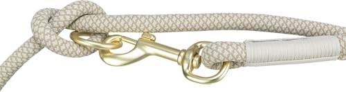 Trixie V-Leine Soft Rope, M-L, 2 m/10 mm, hellgrau - verstellbare Hundeleine für mittelgroße & große Hunde aus gewebtem Tau, 3-Fach längenverstellbar - 1984119