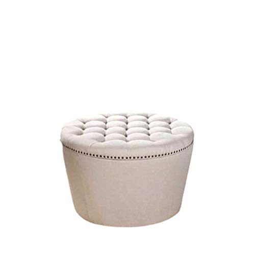 Round Tufted Ottoman Coffee Table with Storage with Lid Large Cream Nailheads Oversized Footstool Modern Bedroom Living Room Sitting Cocktail Footrest Upholstery Padded Seat Comfy & eBook by NAKSHOP Round Tufted Ottoman Coffee Table with Storage with Lid Large Cream Nailheads Oversized Footstool Modern Bedroom Living Room Sitting Cocktail Footrest Upholstery Padded Seat Comfy & eBook by NAKSHOP