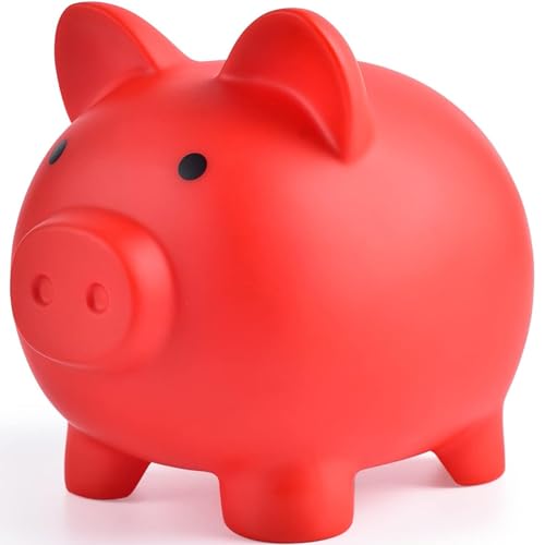 H&W Tirelire pour garçons,Tirelire Rouge incassable pour Enfants, Meilleur Cadeau d'anniversaire et