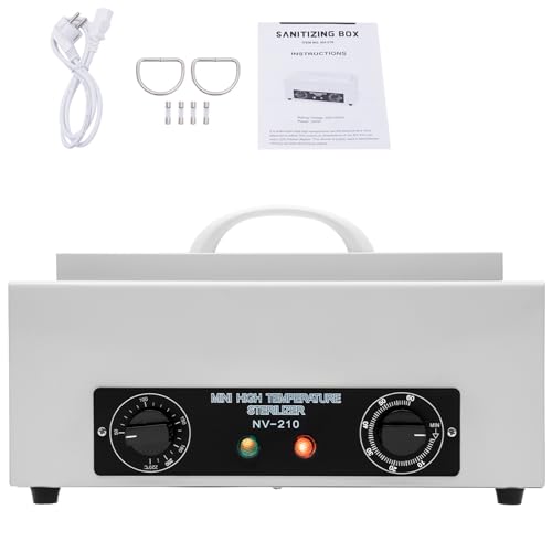 Esterilizador de aire caliente, 300 W, desinfección 220 ℃, esterilizador de calor seco, esterilizador de alta temperatura, herramienta de uñas con temporizador para cosméticos, estudios de cuidado de