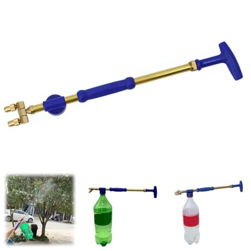 HASTHIP® Manual Garden Sprayer with 2 Adjustable Nozzles, Portable Push Pull Pump Sprayer for Gardening, Greenhouse, Planting Bush, Flower, Suit for Most of Bottles (without Bottle)