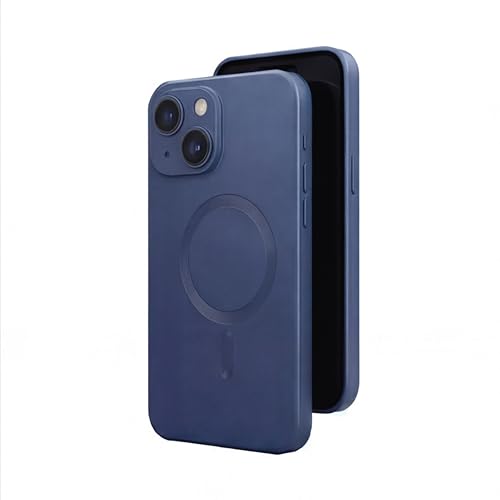 Image of amazon basics Premium Mag-Safe Case for iPhone 15 | Shockproof & Anti-Scratch Cover | Soft Silicone with Wireless Charging | Camera Lens Guard - Blue