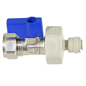 SPARES2GO American Fridge Freezer 15mm Compression Valve 1/4" 3/4" BSP Water Tap Pipe Adaptor Connector