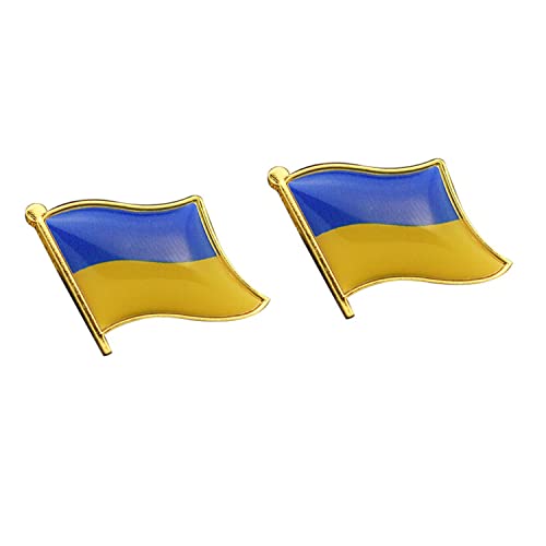 Badges ukrainienne, broche de drapeau ukrainien, badges ukrainiennes, broche d'émail en forme de ruban ukrainien Parfait pour la sensibilisation des conflits Pays Broche 2 pièces Cover
