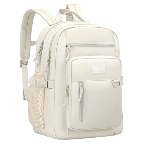 PRAGARI Kids Backpack for School Cute Aesthetic Beige