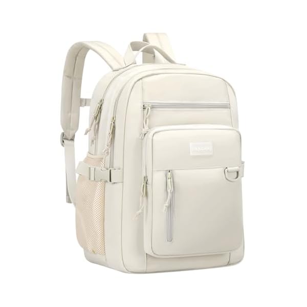 Kids Backpack for School Cute Aesthetic Beige Backpack Girls Student Bookbag Women Travel Lightweight Book Bag