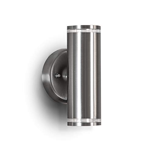 Preisvergleich Produktbild LUTEC LED Aussenleuchte, Wandleuchte Edelstahl, Up Down 11.5W Warmweiß Außenwandleuchten