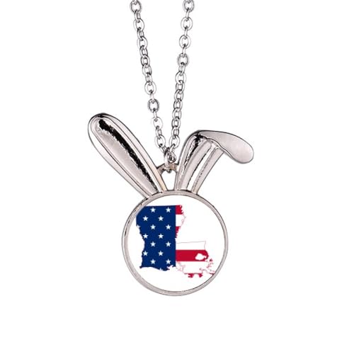 Pendentif carte de la Louisiane drapeau des États-Unis symbole de voyage