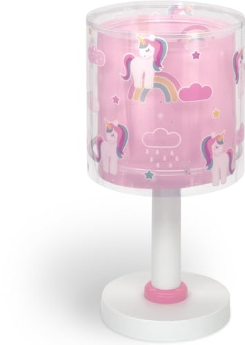 Dalber Lampada da tavolo o comodino per bambini Unicorni animali Unicorns, 41591N, G4-4W LED - Lampadina inclusa