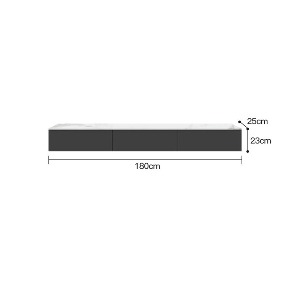 Supporto TV galleggiante montato a parete Supporto TV sospeso a parete con cassetti portaoggetti, centro di intrattenimento moderno e stretto con scrivania in ardesia for soggiorno camera da letto ﻿ M