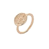 COLORFUL BLING Compass Vintage Big Round Finger Stackable Coin Comfort Joint Rings Knuckle Thumb Ring Friendship for Women Girl Jewelry Gifts Statement Delicate Gold Silver Color-8 Gold