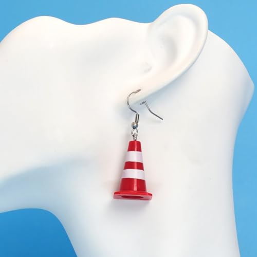 Creative Traffic Cone Dangle Earrings for Women Charm Statement Jewelry Traffic Warnings Lightweight Earrings for Friends Fishhook Earring3