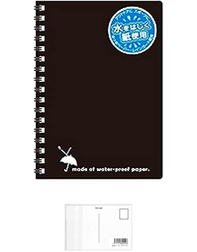 アピカ レインガードメモ SW87KN A6 黒 『 2冊 』 + 画材屋ドットコム ポストカードA