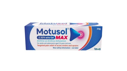 Motusol Max 2.32% w/w Gel 30g Targeted Pain Relief of Joints & Muscles in Acute strains & sprains