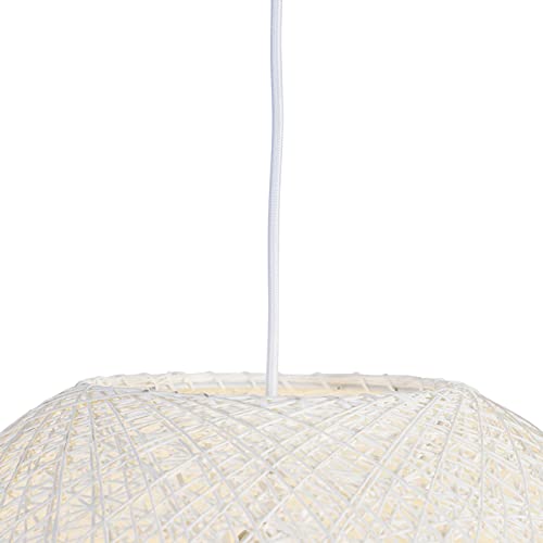 Qazqa Pendelleuchte, Pendellampe - Corda - Weiß, Rund, 45cm, Ideal als Wohnzimmerlampe