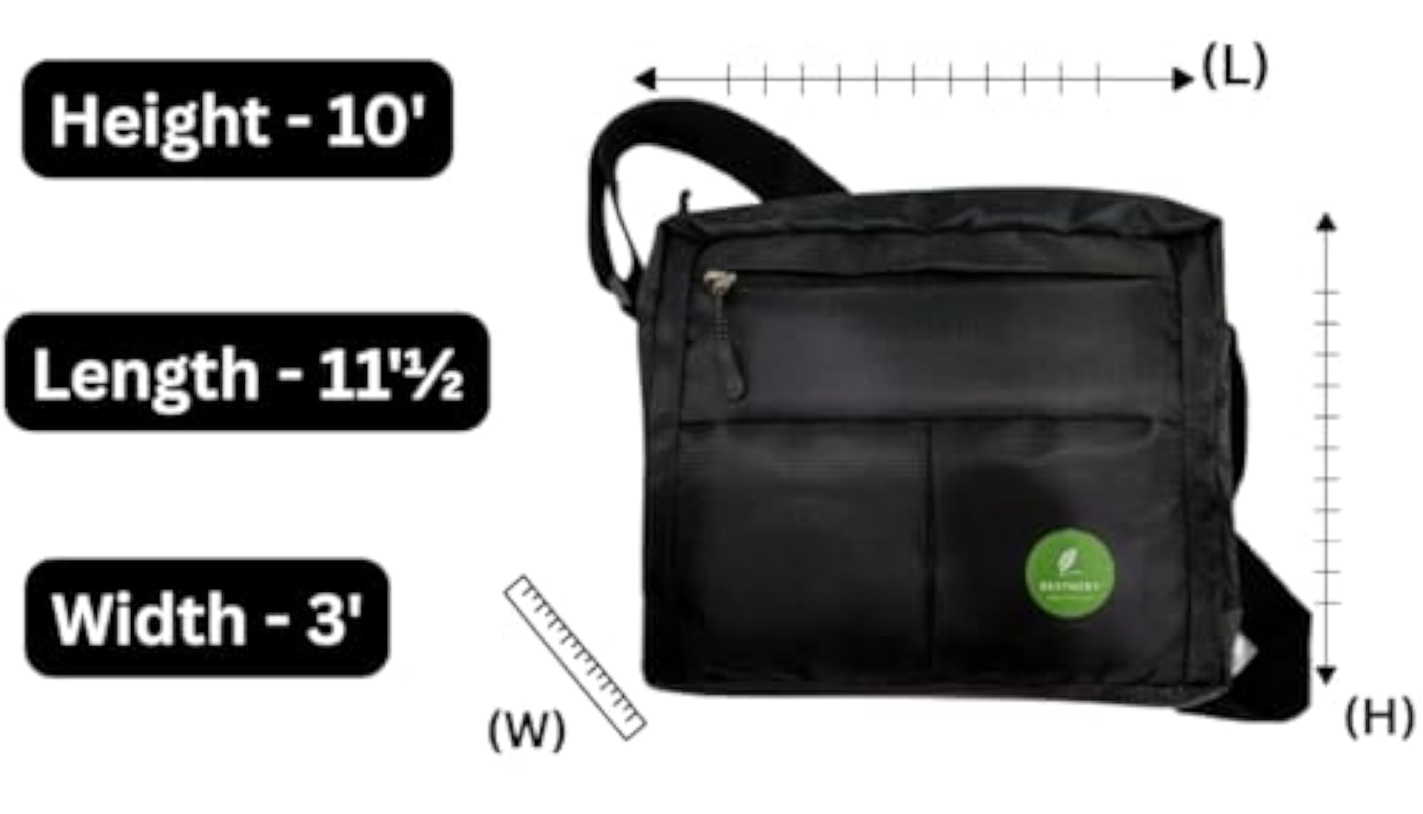 Sling Bag with Multiple Pockets, Adjustable Strap