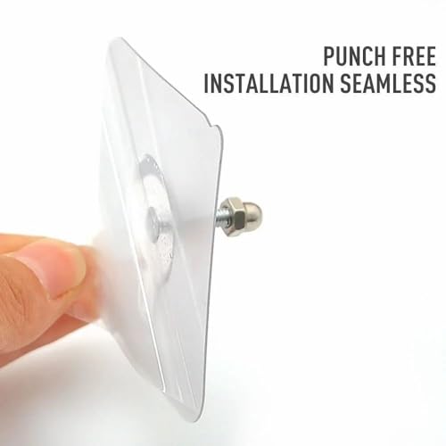 Image of Stainless Steel, PVC, ABS Nail Free Seamless Adhesive Non-Trace No Drilling Installation Hanging, Waterproof Screws Wall Hook (Transparent) (Pack of 5)