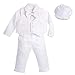 Lito Angels Costume Blanc avec Bonnet pour Bebe Garcon, Vetements de Bapteme, Mariage, Ceremonie, Taille 9-12 Mois