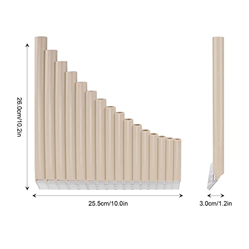Blasinstrument, Kunststoff Panflöte Musical mit Papptragetasche für Lehrpersonal für Erwachsene für Anfänger(Cremeweiß)
