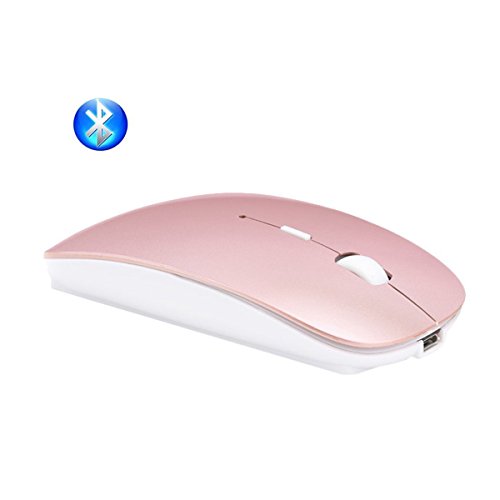 Preisvergleich Produktbild Bluetooth Maus,KINGCOO Wireless Silent und USB Wiederaufladbare Geräuschlose Drahtlose Optische Gaming Maus,3 einstellbare DPI für PC Computer Laptop Android Tablet Intelligentes Gerät(Rose Gold)