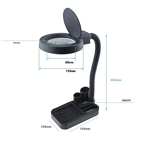 Lampe loupe 40 LED avec boîte à outils, idée cadeau seniors - 3