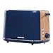 Price comparison product image Daewoo SDA1740GE Stockholm 2 Slice Matte Finish Wood Effect Toaster | Cancel, Defrost & Reheat Functions | 6 Time Settings | Bread Size 12cm x 12cm - Slide Out Crumb Tray | 800W - Navy