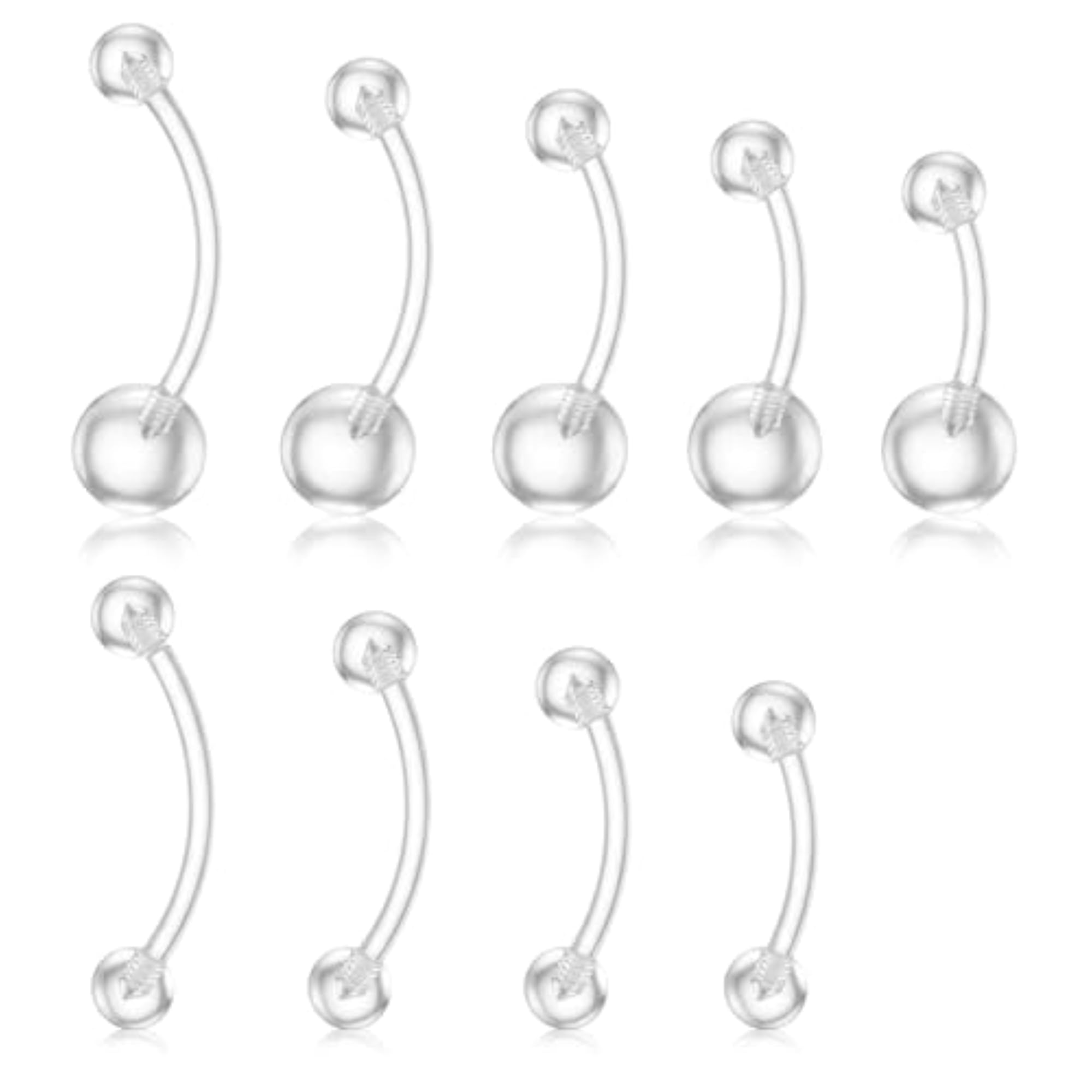 9 PCS Belly Piercing Jewellery Set, Shiny Navel Rings