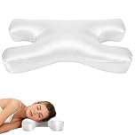 vocheer Anti Wrinkle Pillow for Anti-Aging, Ergonomic Face Pillow to Prevent Sleep Lines, Silky Satin Beauty Pillow for Hair & Skin Care, Side Sleeper Support to Reduce Puffiness, Somnium (White)