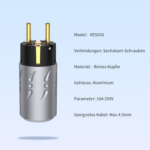 Viborg VE502G+VF502G - Spina Schuko High End +