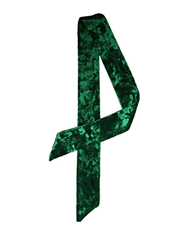 Foulard skinny en velours vert écharpe fine anti-glisse serre-tête