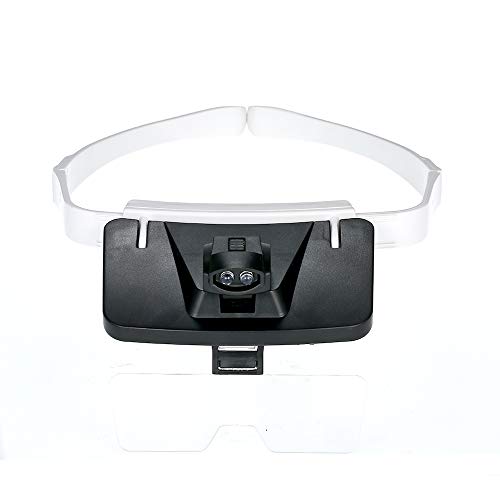Ajcoflt TH9203 Headband Magnifier Óculos LED Lupa Cabeça Ampliador Lupa Lupa Intercambiável 5 Lentes