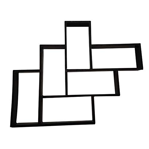 ZoSiP Jardinería Pavimento Encofrado Celosía de Hormigón L Rectangular de mampostería de moldes de Cemento del pavimento del Molde de la baldosa del pavimento (Color : Black, Size : 53x42cm)