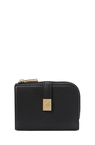 kate spade new york Women's Tribeca Pebbled Leather Small Compact Wallet, Black, One Size