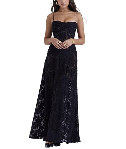 Image of ECDAHICC Women's Summer Boho Cowl Neck Floral Cocktail Party Maxi Dresses High Waist Ruffled Beach Sundress