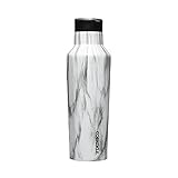 Corkcicle Luxe 20 Ounce Sport Canteen Triple Insulated Stainless Steel Water Bottle with Straw Cap...