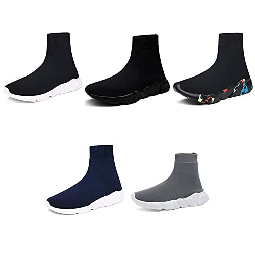 Dames sportschoenen Hoge ademende damesschoenen Pull-on sportschoenen Dames sport-hardloopschoenen Blauw Gebreid Dikke… - Image 7