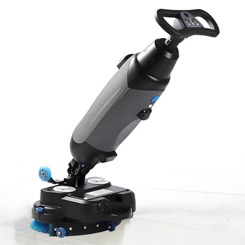 Limpiador eléctrico de suelos con cepillos de fregona, 45 cm de ancho, tanque de limpieza de 4,5 L, tanque de aguas residuales de 7,5 L, batería de 36 V, duración de la batería de hasta 150 minutos