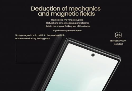 Image of Nilkin Synthetic Aramid Fiber Series for Samsung Galaxy Z Fold 7, Aramid Fiber /TPU with Military Drop Protection, Magnetic Scratch-Resistant Shockproof Protective Case (Samsung Fold 7) Black