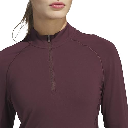 adidas Womens Ultimate365 Solid Quarter-Zip Mock Long Sleeve Top4