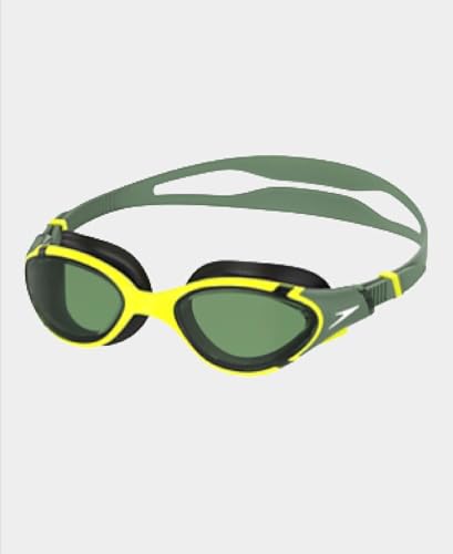 Image of Speedo Unisex Adult Biofuse 2.0 Polarised Tint-Lens Swim Goggles - Black & Green