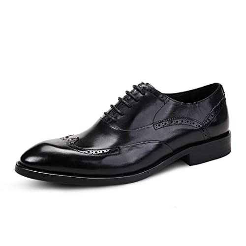 Genérico Brogues Oxford Negocios para Hombre Zapatos Bajos Formales en Cuero Zapatos de Vestir con Cordones,Negro,42 Genérico Brogues Oxford Negocios para Hombre Zapatos Bajos Formales en Cuero Zapatos de Vestir con Cordones,Negro,42