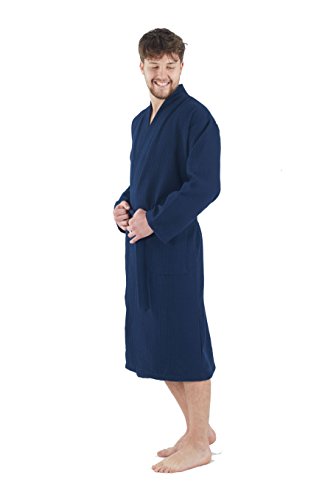 BAGNO MILANO Mens Robes, Waffle Robes For Men, Turkish Cotton Mens Bathrobes2