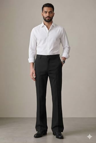 Image of Men's Trendy Bootcut Trousers - Modern Flared Fit | Premium Formal Pants