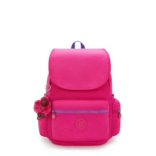 Kipling Mochila feminina Ezra, Rosa azalea, 13.5''L x 15.25''H x 8.75''D, Kipling Mochila feminina Ezra
