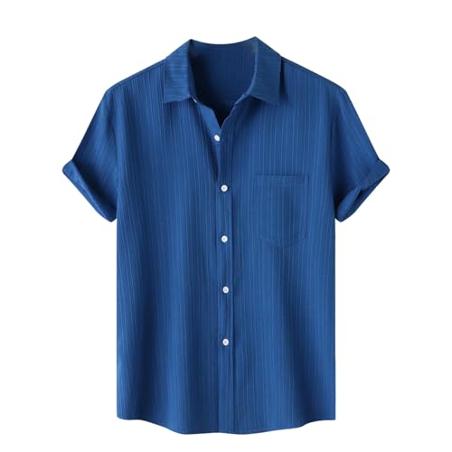 Chemise d'été pour homme manches courtes unie aux finitions premium
